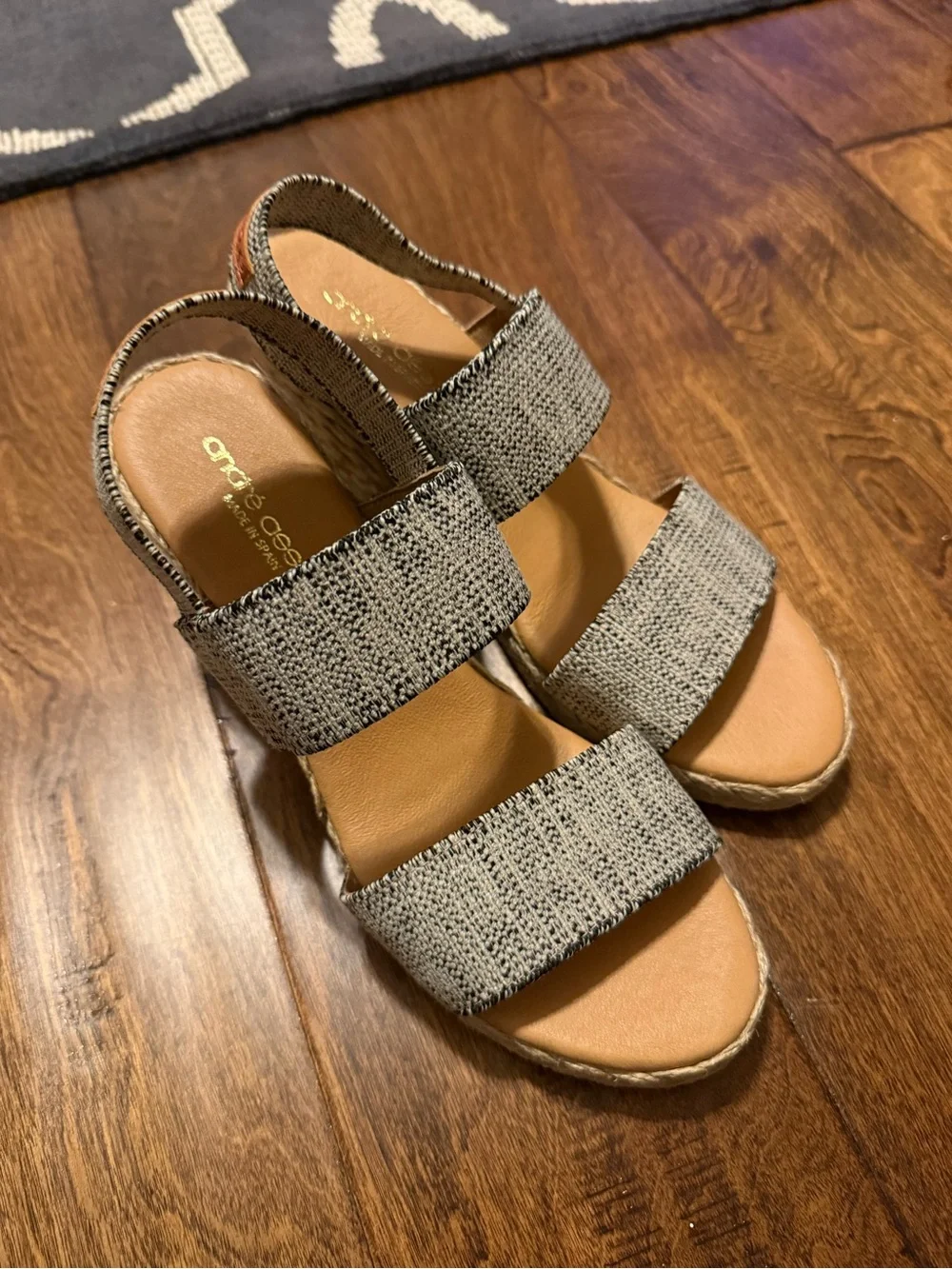 Andre Assous Women's Dalmira Beige Espadrilles Made In Spain EU 38 US 7.5 Sandal